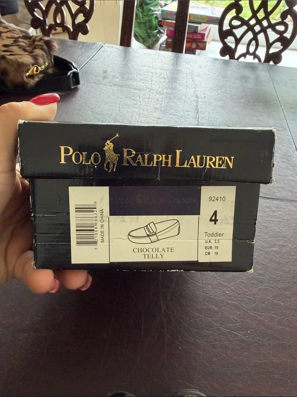 Polo by Ralph Lauren Baby Chocolate Brown Leather Loafers NIB